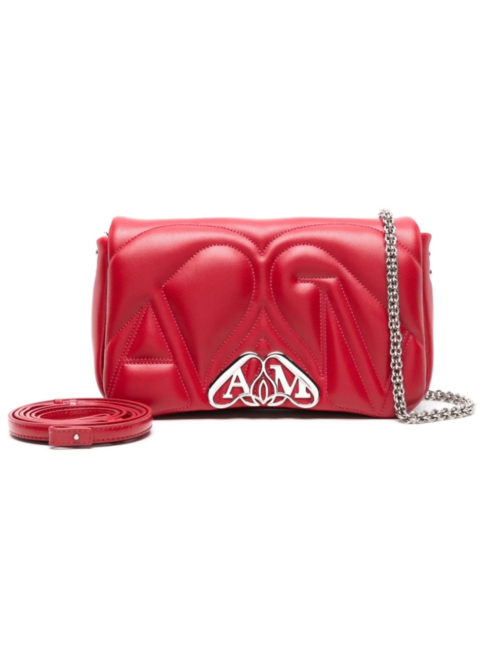 Alexander McQueen Small Seal Bag Red Quilted Leather Chain Shoulder NWT